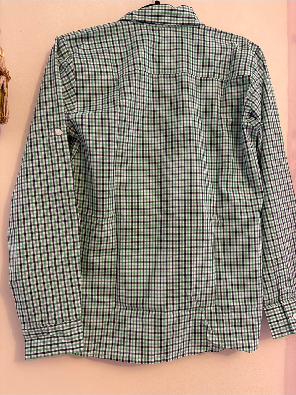Kids Long-Sleeve Button-Down Shirt by Vineyard Vines - Green & Blue Check. Cott - Picture 2 of 5